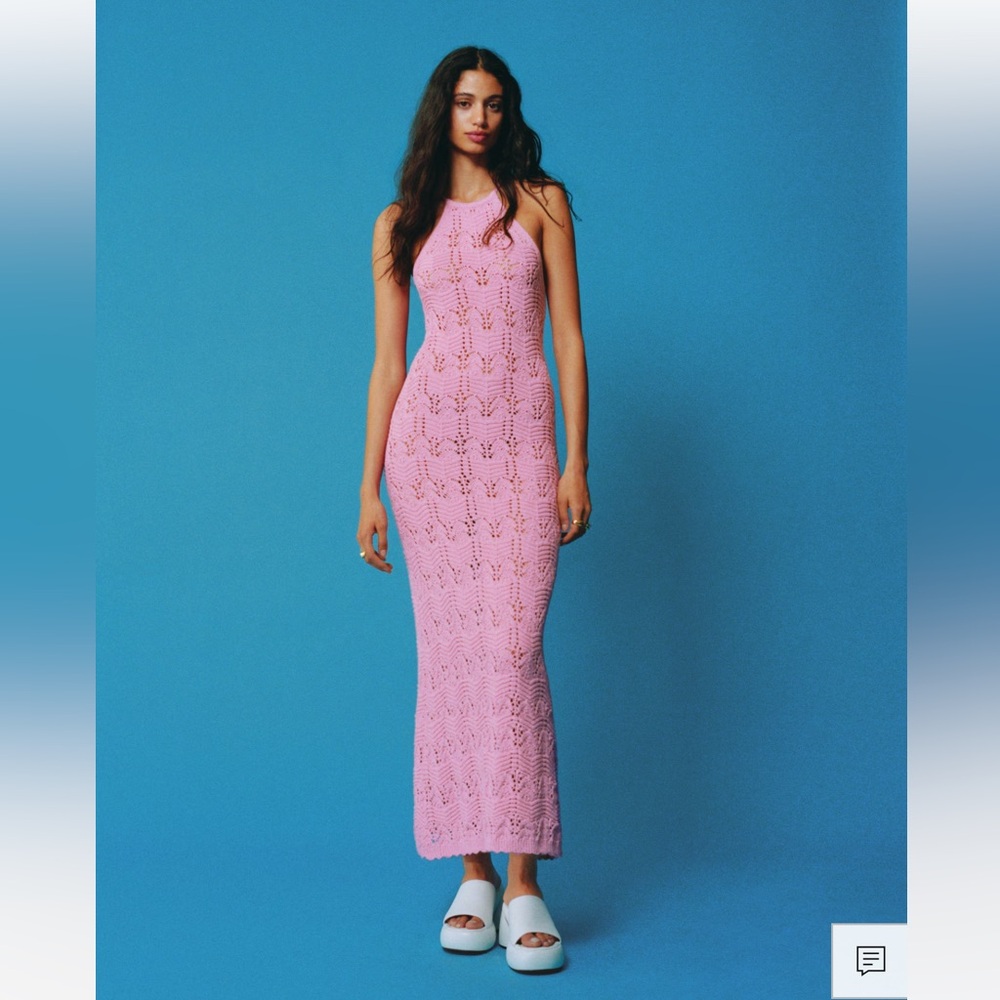 Mango Crochet long dress